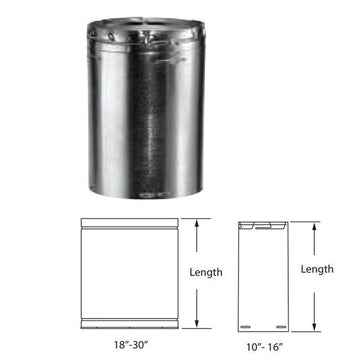 DuraVent 10" Round B-Vent 12" Length Pipe - 10BV12