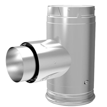 DuraVent PelletVent Pro Adapter Tee w/ Clean-Out Tee Cap - BLACK - 3PVP-TADB1