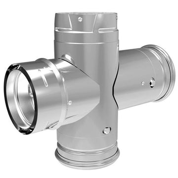 DuraVent 4" PelletVent Pro Double Tee w/ Clean-Out Tee Cap - 4PVP-DBT1