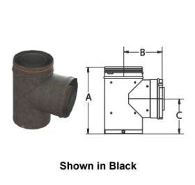 DuraVent 3x5 CVS Tee with Clean-Out - Black - 35CVS-TB