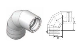 DuraVent 14'' FasNSeal W2 88 Degree Double Wall Elbow - W2-8814 // W2-8814