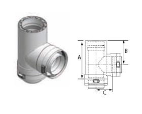 DuraVent 16'' FasNSeal W2 Double Wall Standard Tee - W2-T16 // W2-T16