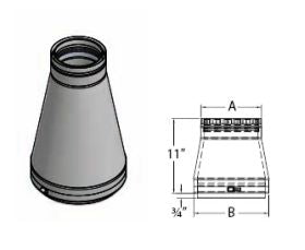 DuraVent 8 FasNSeal W2 8 x 7 Tapered Reducer - W2-0807TR // W2-0807TR