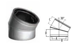 DuraVent 16'' DuraTech 30 Degree Elbow - Stainless Steel - 99466SS // 16DT-E30SS