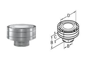 DuraVent DirectVent Pro 5x8 Low Profile Termination Cap - Stainless Steel - 58DVA-VC-S // 58DVA-VC-S