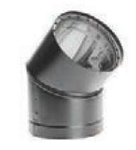 DuraVent 7'' DVL Double-Wall Black 45 Degree Elbow - 8745 // 7DVL-E45