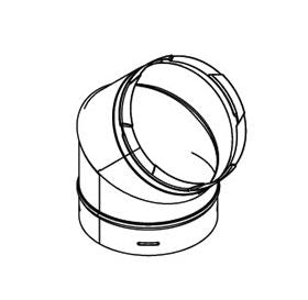 DuraVent 6" PolyPro Double Wall 45 Degree Elbow - 6PPS-E45DW