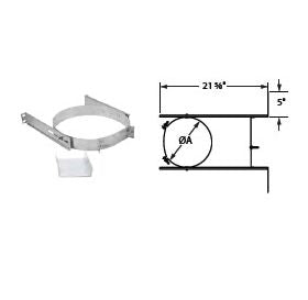 DuraVent 6" DuraTech 6 and 8" DT Extended Adjustable Wall Strap - 6DT-AWSX
