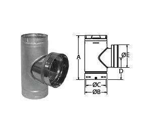 DuraVent 5" DuraLiner 5" Diameter Round Tee with 6" Branch - 5DLR-TX6