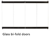 36" Standard Bi-Fold Glass Door, Black