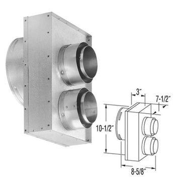 DuraVent DirectVent Pro 4x6 Co-Axial To Co-Linear Appliance Connector - VERMONT CASTINGS - 46DVA-VCL // 46DVA-VCL