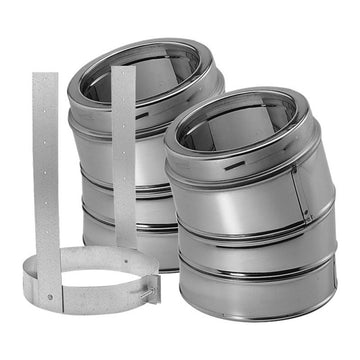 DuraVent 8'' DuraTech 15 Degree Elbow Kit - Stainless Steel - 9664KIT // 8DT-E15KSS
