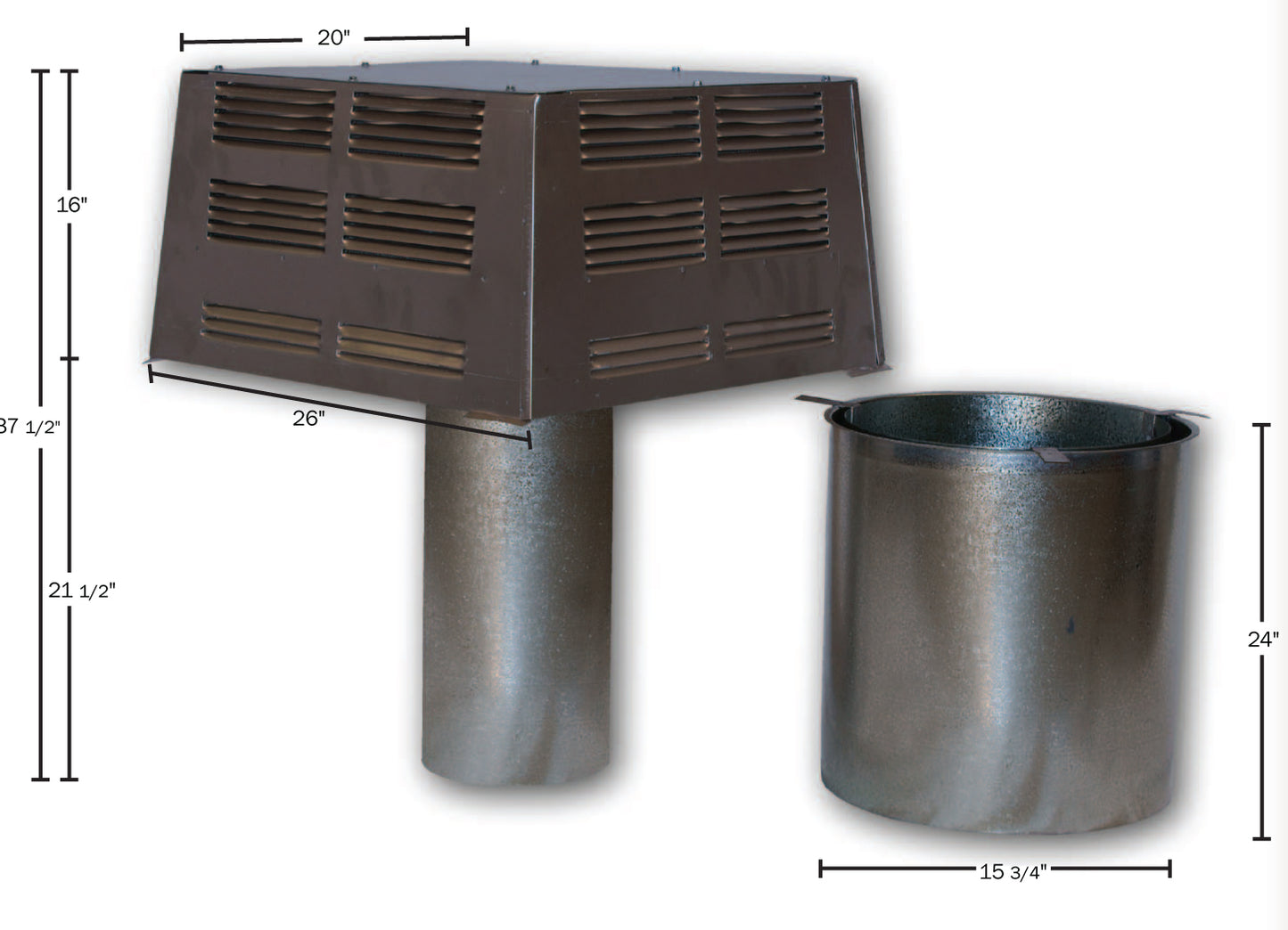 Square Top Termination with Slip Section (Pre-Painted Black)