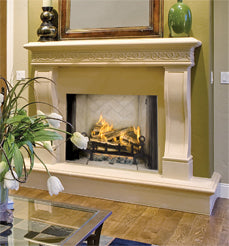 36" Fireplace, White Stacked Refractory Panels