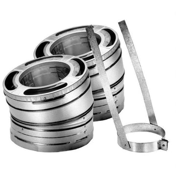 DuraVent 7" DuraPlus 30 Degree Elbow Kit - SS (Includes: 2 Elbows and 1 Elbow Strap) - 7DP-E30KSS