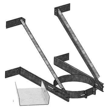 DuraVent 6'' and 8" DuraTech Adjustable Extended Wall Support - Galvalume - 6DT-XWS