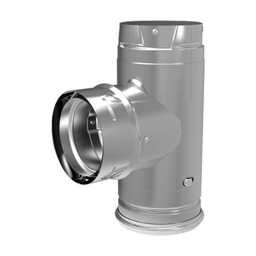 DuraVent 4" PelletVent Single Tee with Clean-Out Tee Cap - Black - 4PVL-TB
