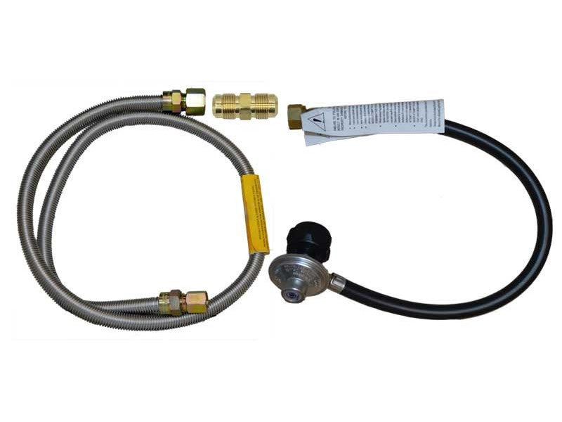 Grill Built-In connector Package - LP 48" SS Connector, Regulator & Hose w/Acme Thread Coupler fitting