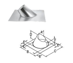 DuraVent 5x8 DirectVent Pro Dead Soft Aluminum (DSA) Flashing 7/12 - 12/12 - 58DVA-F12DS // 58DVA-F12DS