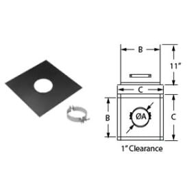 DuraVent 3" PelletVent Ceiling Support Firestop Spacer (for 3" clearance) - 3PVL-FS