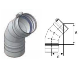 DuraVent 14'' FasNSeal 45 Degree Elbow - FSELB4514 // FSELB4514