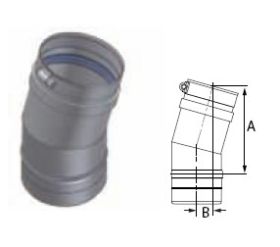 DuraVent 4'' FasNSeal 15 Degree Elbow - FSELB1504 // FSELB1504