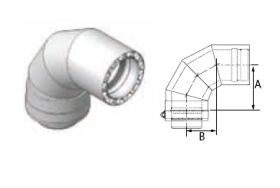DuraVent 7'' FasNSeal W2 90 Degree Double Wall Elbow - W2-9007 // W2-9007