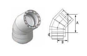 DuraVent 7'' FasNSeal W2 45 Degree Double Wall Elbow - W2-4507 // W2-4507