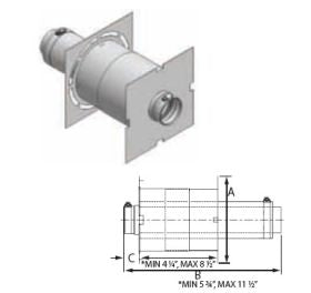 DuraVent 9'' FasNSeal W2 Double Wall Wall Thimble w/AVL - W2-WT9 // W2-WT9