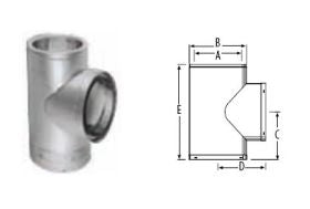 DuraVent 12'' DuraTech Tee w/Cap - Stainless Steel - 99267SS // 12DT-TSS