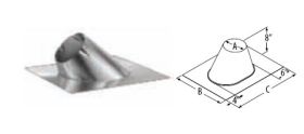 DuraVent 16'' DuraTech Adjustable Roof Flashing 0/12 - 6/12 - 99449 // 16DT-F12
