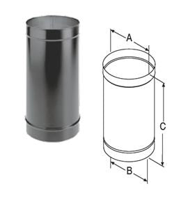 DuraVent 6'' DuraBlack 24'' Single-Wall Black Pipe - Stainless Steel - 1624SS // 6DBK-24SS