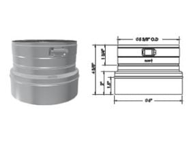 DuraVent 6" DuraFlex SS Reducer with Clamp - 6DFS-X5WC
