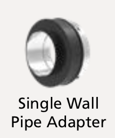 Black Single Wall Pipe Adapter