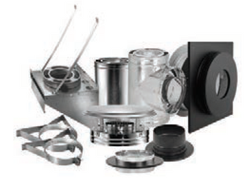 6" DuraPlus Through-the-Wall Kit (includes:  DVL/DuraBlack Chimney Adapter, Snap-Lock Adapter, 9" DuraPlus Chimney Pipe, Wall Thimble, Tee w/Cap, [2] Adjustable Wall Strap, Tee Support Bracket, Chimney Cap)