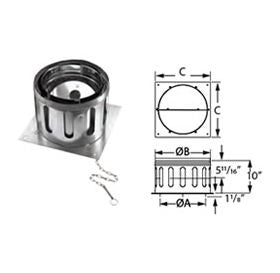 DuraVent 16" DuraChimney II Anchor Plate with Damper - 16DCA-APD
