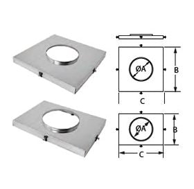 DuraVent 6" DuraFlex SS Preformed Top Plate 13 x 13 - 6DFS-TPA