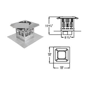 DuraVent 3" PelletVent Pro 3" Prairie Termination Cap Stainless with 3" Exhaust Vent and 3" Air Intake - 3PVP-VCT33