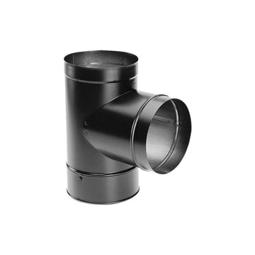 DuraVent 6'' DuraBlack Tee with Clean-Out Cap - 1655 // 6DBK-T