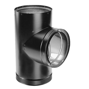DuraVent 6'' DVL Double-Wall Black Tee with Clean-out Cap - 8655 // 6DVL-T