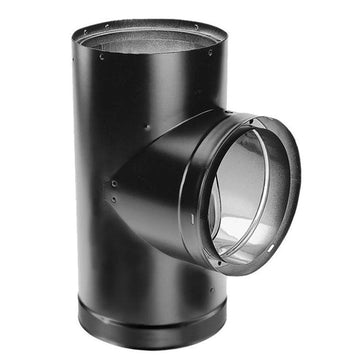 DuraVent 8'' DVL Double-Wall Black Tee with Clean-out Cap - 8855 // 8DVL-T