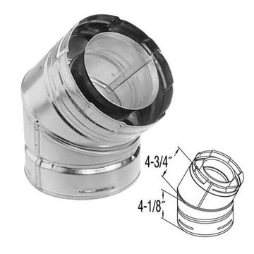 DuraVent 5x8 DirectVent Pro 45 Degree Elbow - Galvanized - 58DVA-E45 // 58DVA-E45