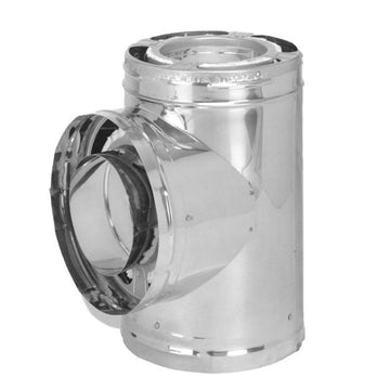 DuraVent 8'' DuraPlus Tee with Cap - Stainless Steel - 9267SS // 8DP-TSS