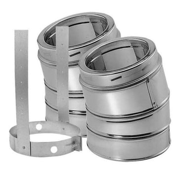 DuraVent 5'' DuraTech 15 Degree Elbow Kit - Stainless Steel - 9364KIT // 5DT-E15KSS
