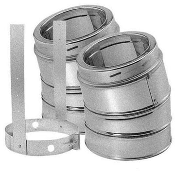 DuraVent 7'' DuraTech 30 Degree Elbow Kit - Galvalume - 9566GAKIT // 7DT-E30K