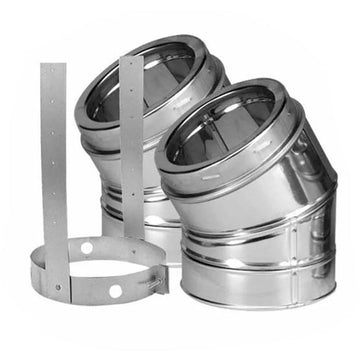 DuraVent 8'' DuraTech 30 Degree Elbow Kit - Stainless Steel - 9666KIT // 8DT-E30KSS
