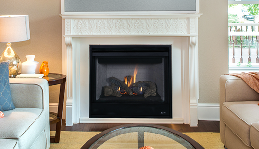 35" DV, Millivolt, Aged Oak Logs, Top Vent