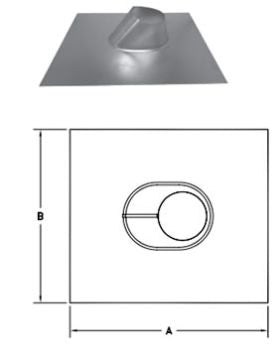 DuraVent 20" Round B-Vent 0/12-6/12 Adjustable Flashing - 20BVF