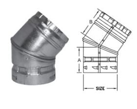 DuraVent 28" Round B-Vent 45 Degree Elbow - 28BVL45