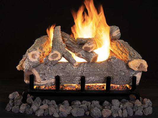24" Smoky Weathered Oak Logs 7 pcs Set